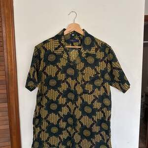 Men's Cuban-Patchwork Floral Jacquard Shirt